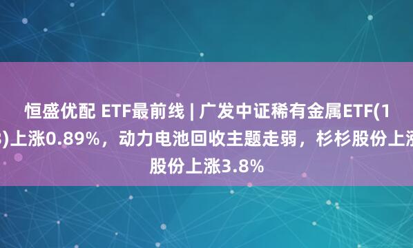 恒盛优配 ETF最前线 | 广发中证稀有金属ETF(159608)上涨0.89%，动力电池回收主题走弱，杉杉股份上涨3.8%