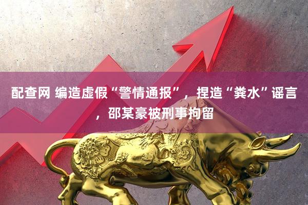 配查网 编造虚假“警情通报”，捏造“粪水”谣言，邵某豪被刑事拘留